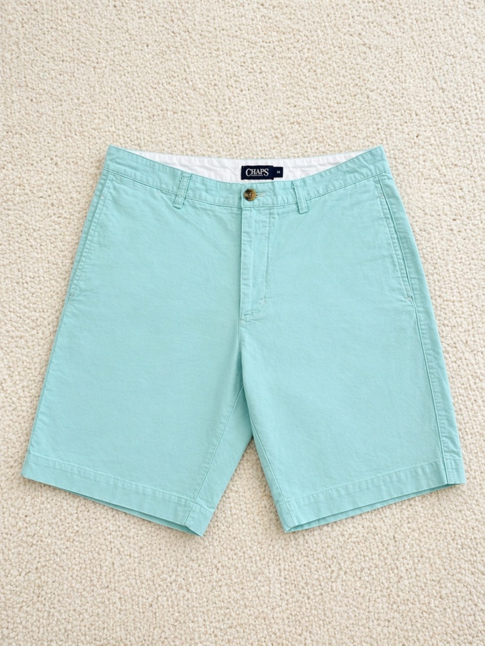 Chaps Mint Green Chino Shorts Mens 33 Cotton Summer Casual